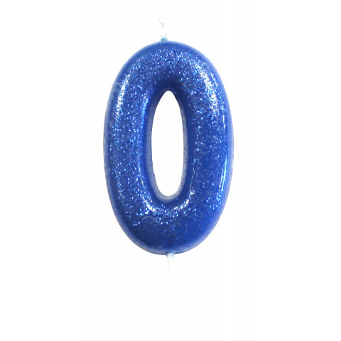 Vela Nº0 Azul Glitter